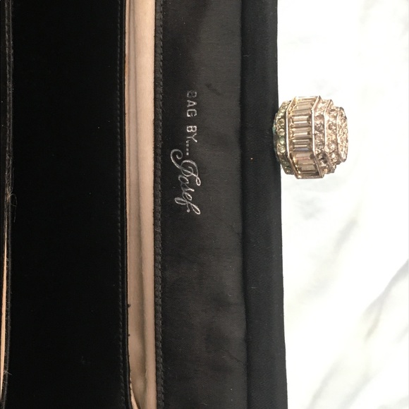 Vintage black clutch with appliqués—probably 60+ yrs- - Picture 2 of 3